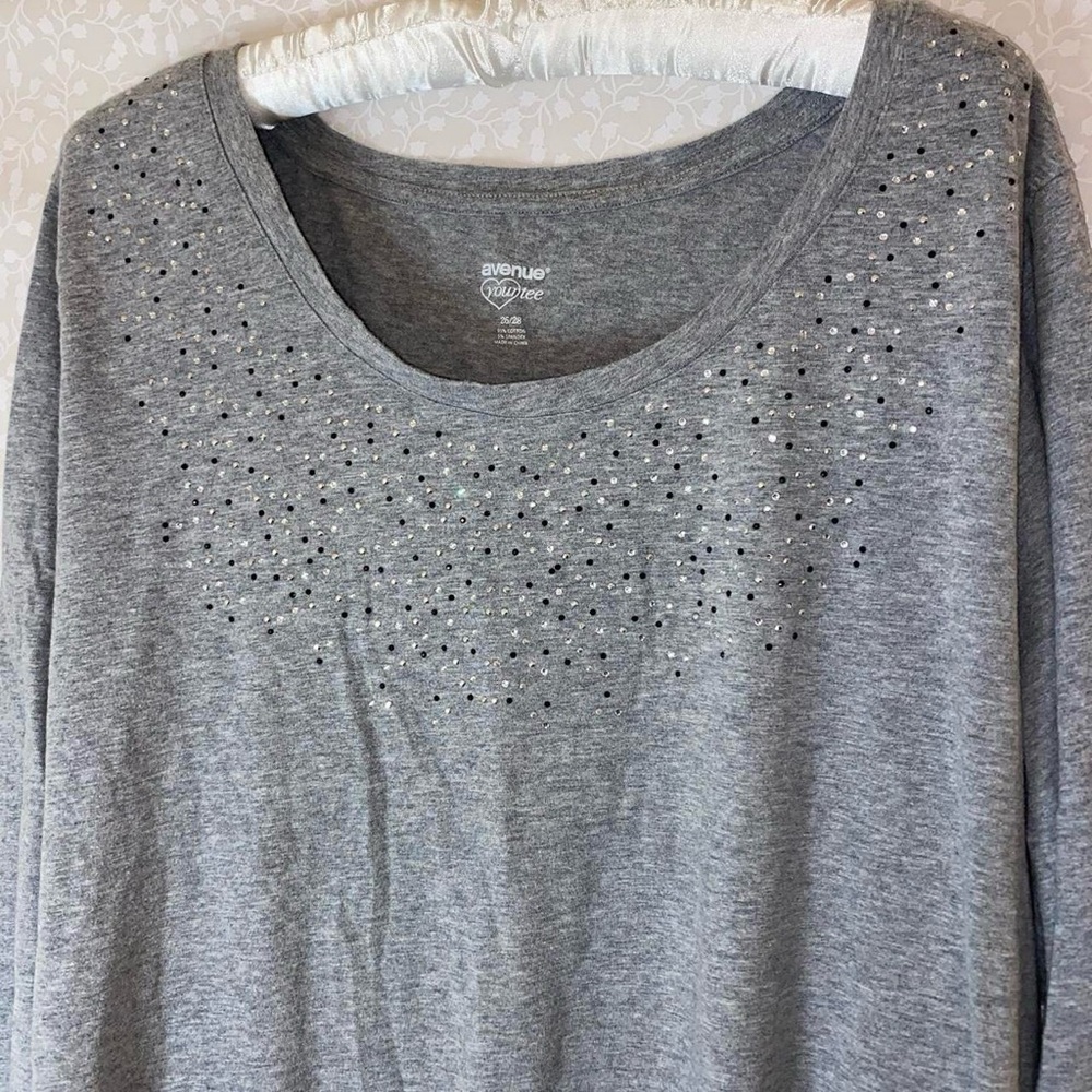 Grey plus size lightweight long sleeve top from Avenue.